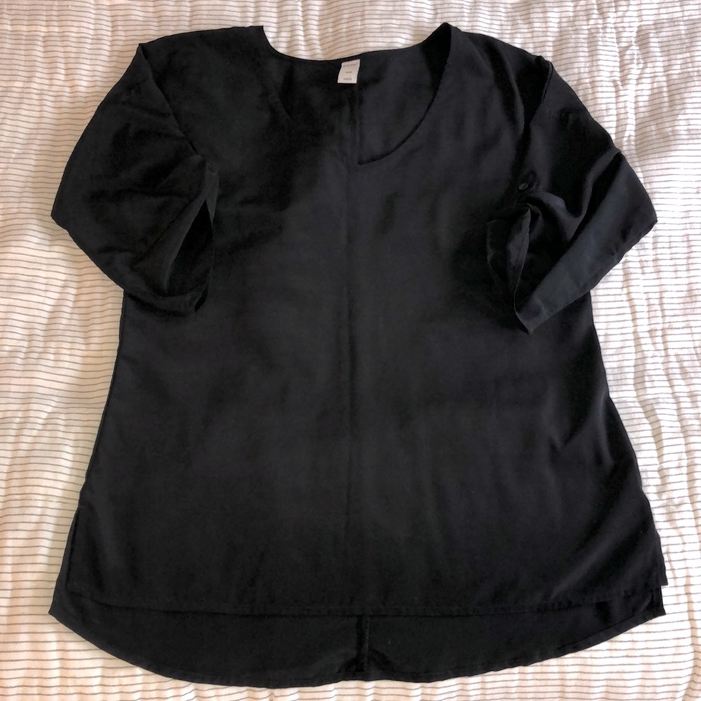 Black polyester blouse